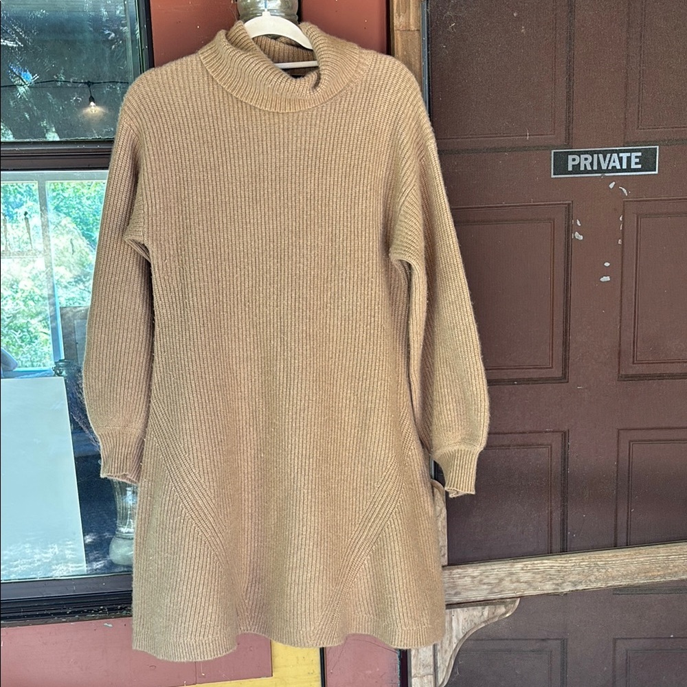 J. Crew Tan 100% Cashmere Knit Sweater dress